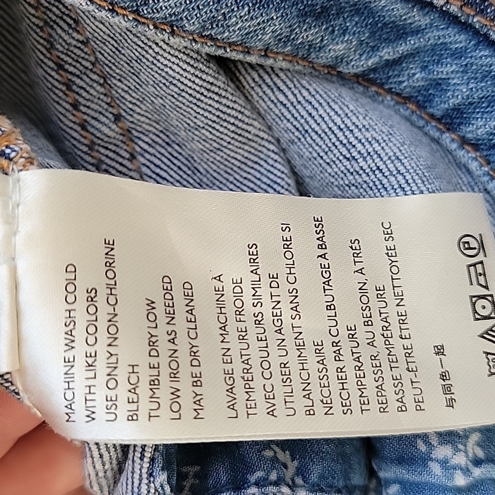 Pilcro By Anthropologie High Rise Patchwork Slim Boyfriend Jeans Sz 30 - Picture 16 of 16